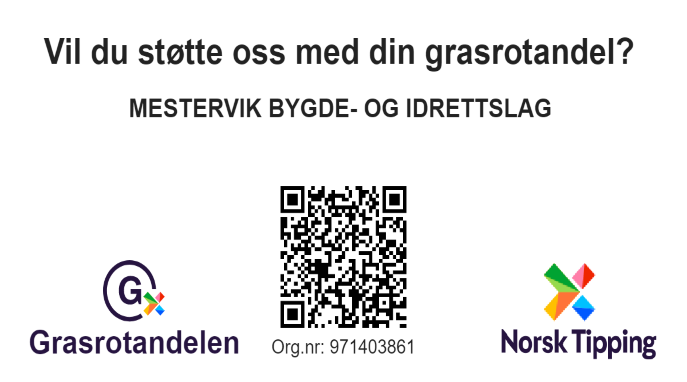 Mestervik bygde- og idrettslag sin qr-kode for grasrotandelen